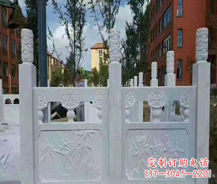 淄博园林景观大理石桥栏板石雕_2
