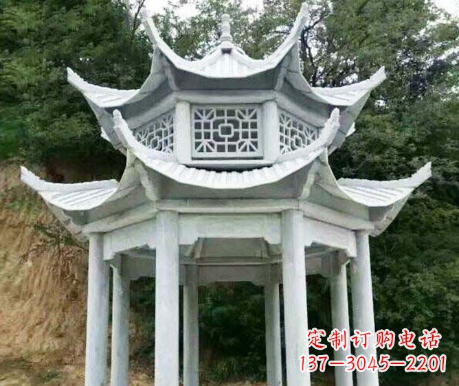 淄博园林景观多层凉亭石雕