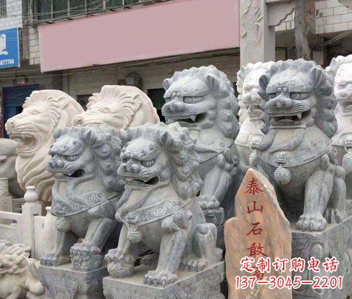 淄博园林景观仿古狮子石雕