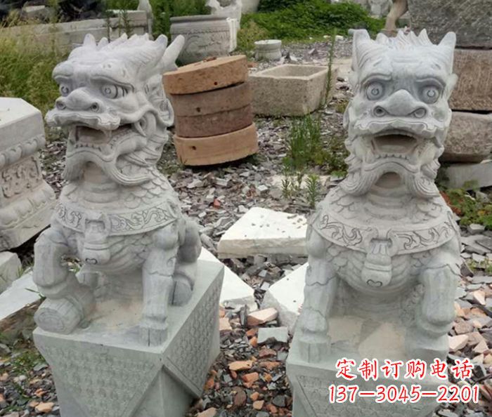 淄博园林景观仿古麒麟石雕