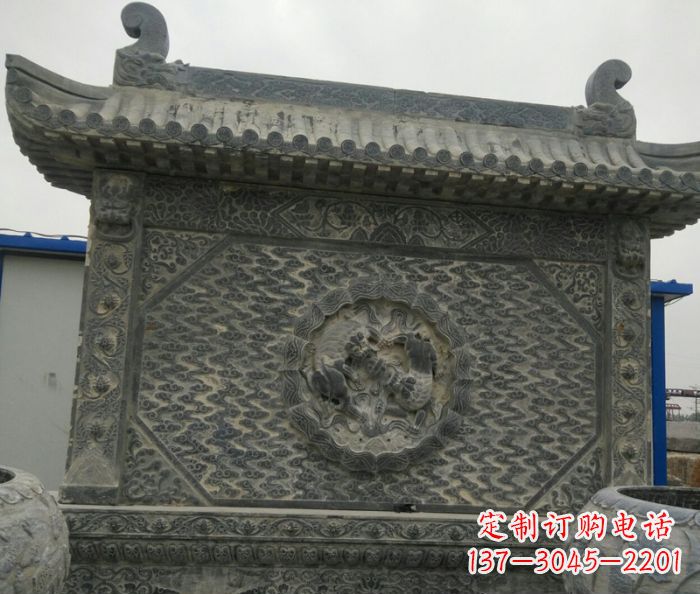 淄博园林景观仿古石雕影壁