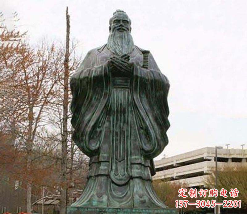 淄博园林老子人物铜雕