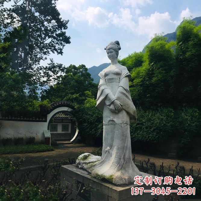 淄博园林历史名人塑像王昭君汉白玉雕塑