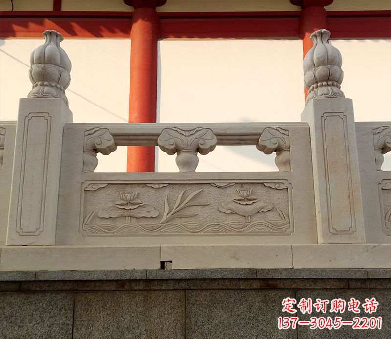 淄博园林石浮雕栏板景观石雕 (2)