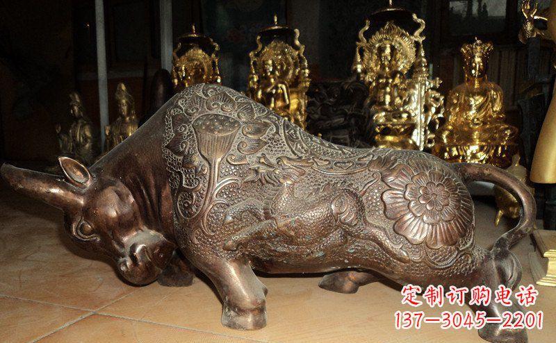 淄博园林拓荒牛景观铜雕