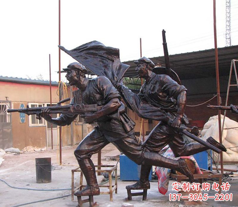 淄博战士人物铜雕
