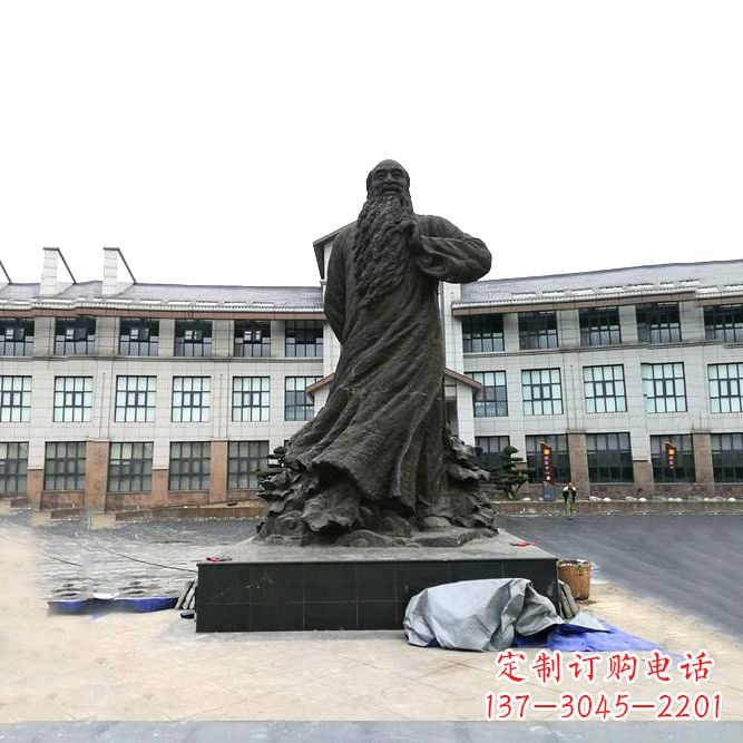 淄博张大千铜雕塑像-景区广场名人雕塑