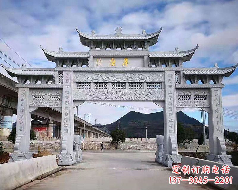 淄博张掖石雕牌坊雕刻