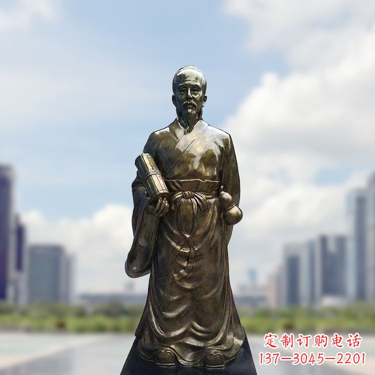 淄博张仲景仿铜玻璃钢雕塑