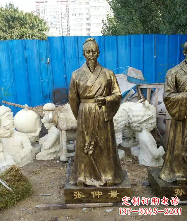 淄博张仲景古代医学名人铜雕