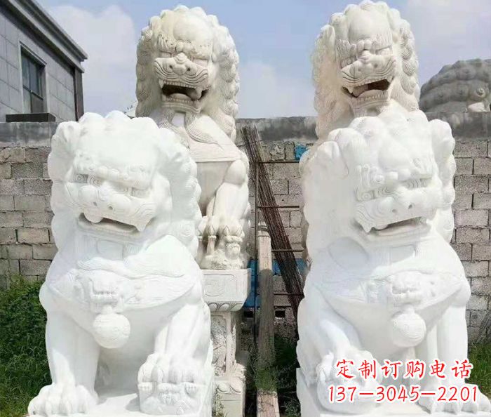 淄博招财动物汉白玉狮子石雕