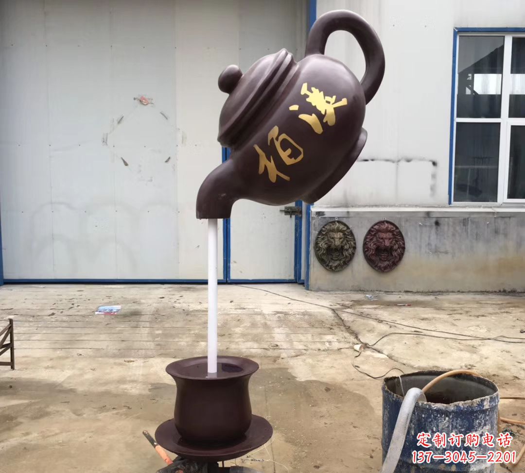 淄博招财进宝茶壶喷泉景观雕塑