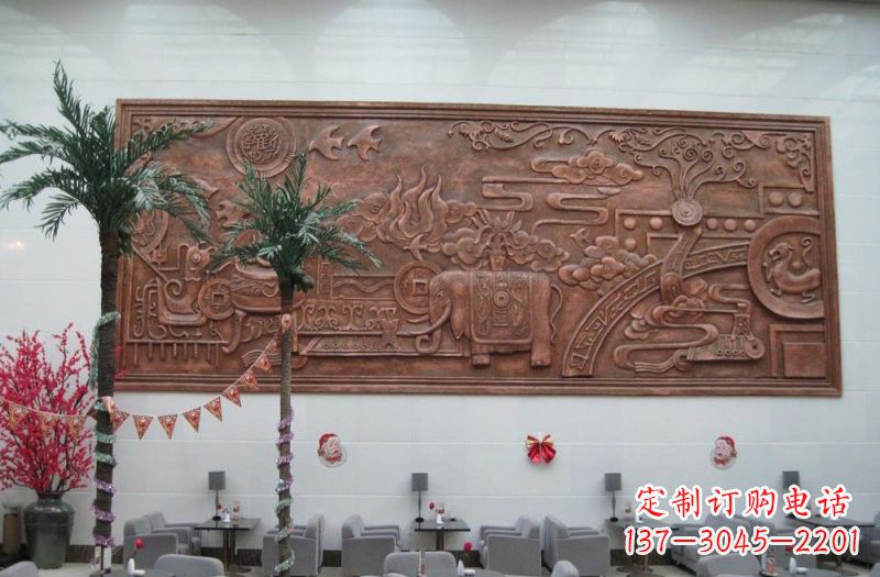 淄博招财进宝大象铜浮雕