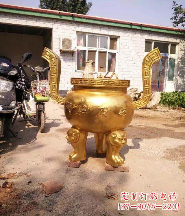 淄博招财进宝香炉寺庙铜雕