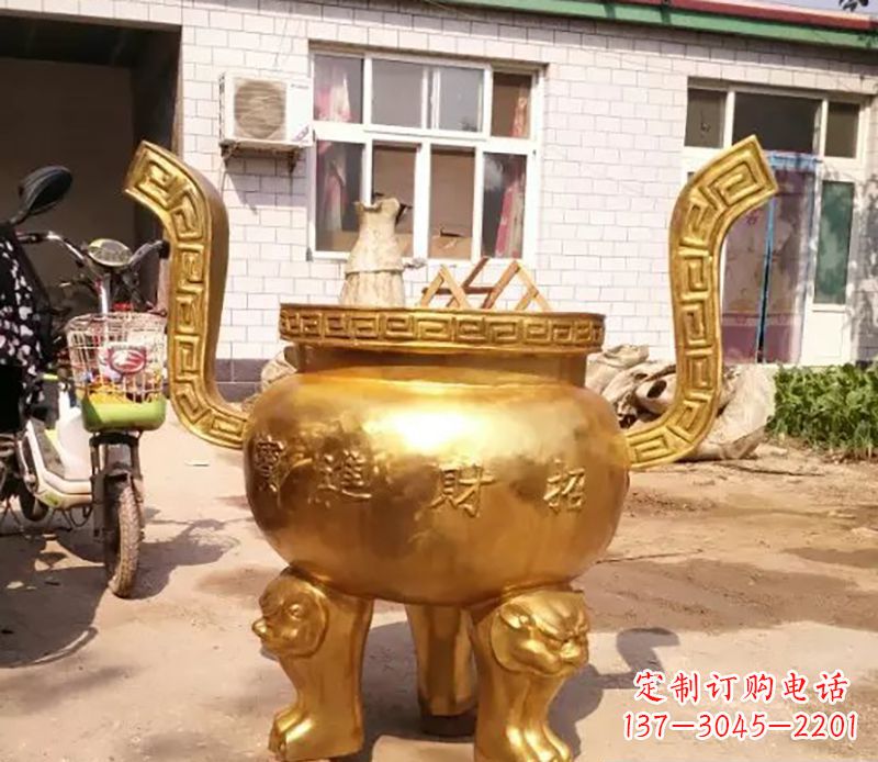 淄博招财进宝香炉铜雕