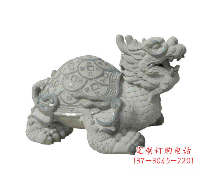 淄博招财神兽大理石龙龟石雕