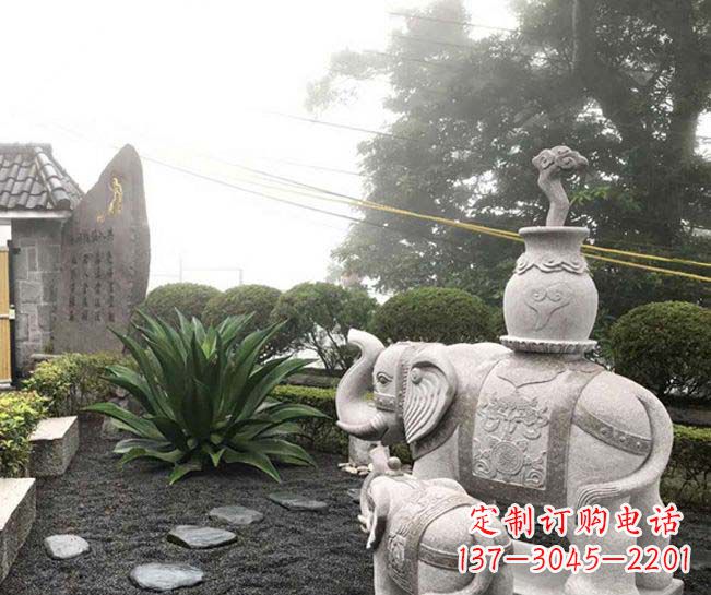 淄博招财驮宝大象石雕