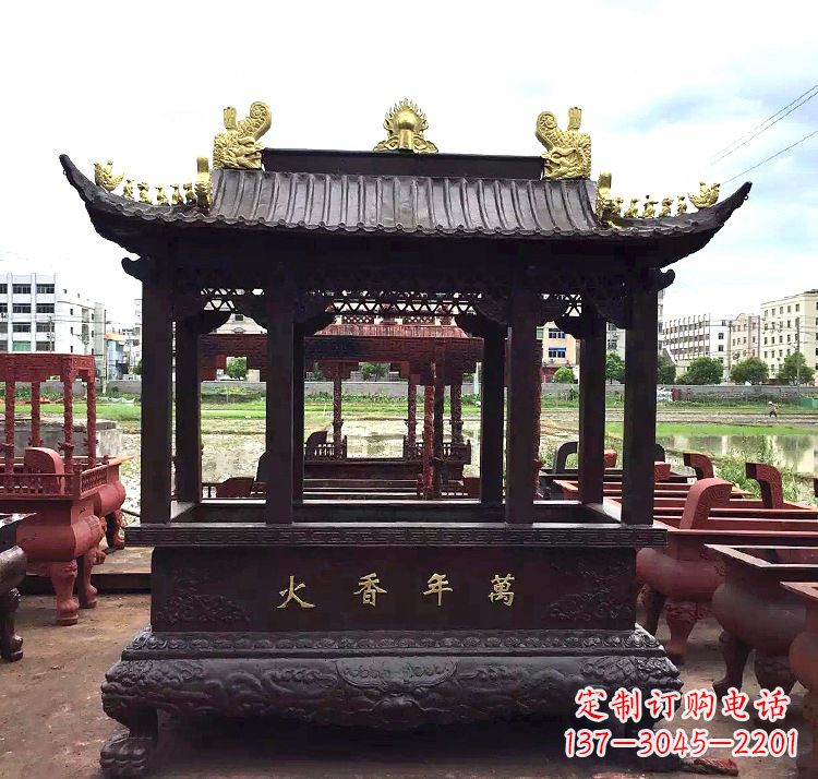 淄博招财香炉铜雕