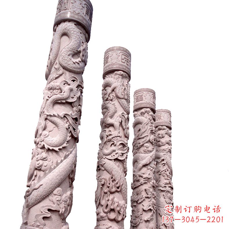 淄博中国传统龙柱石雕