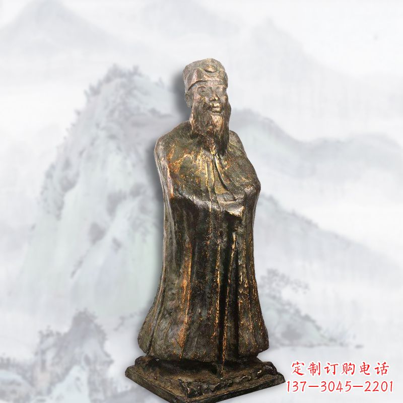 淄博中国近代著名画家张大千铸铜雕塑