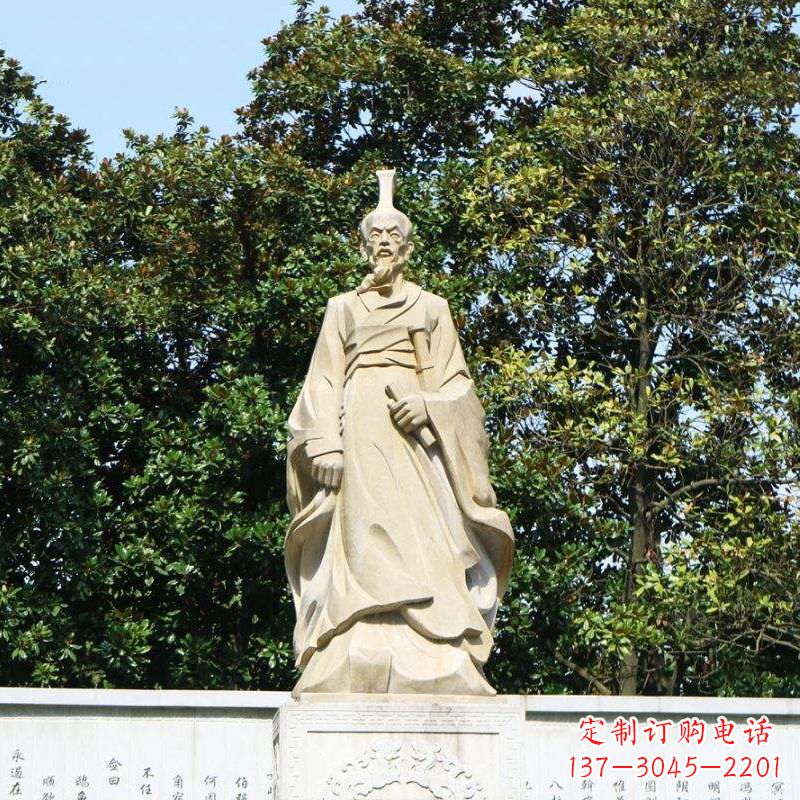 淄博中国名人战国时期楚国诗人屈原砂岩石雕像