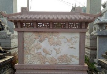 淄博园林景观松鹤石浮雕影壁