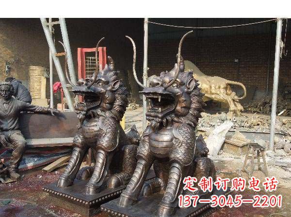 淄博铸铜麒麟雕塑2221