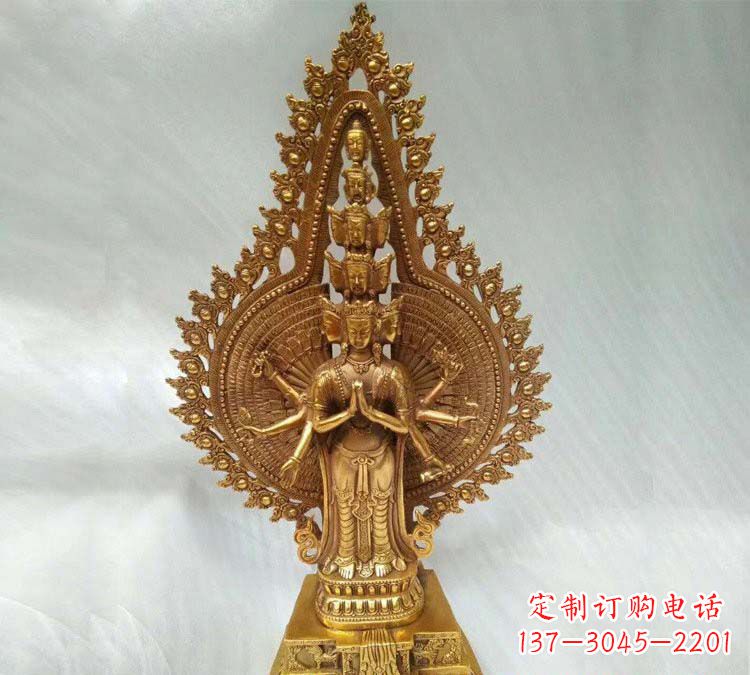 淄博铸铜千手观音寺庙佛像