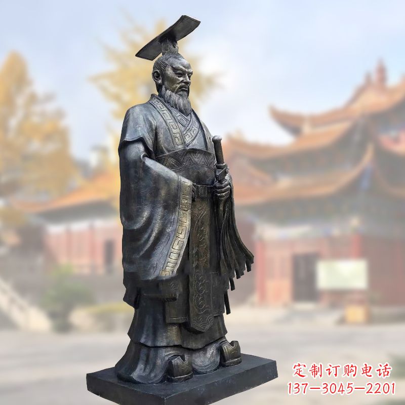 淄博铸铜秦始皇铜雕塑像