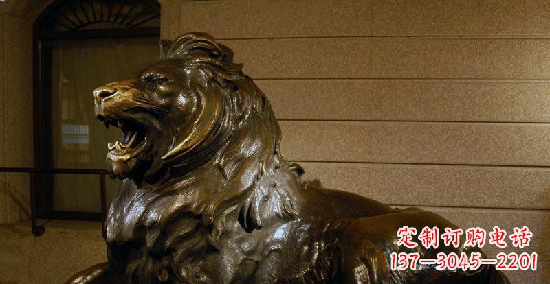 淄博铸铜狮子铜雕 (2)