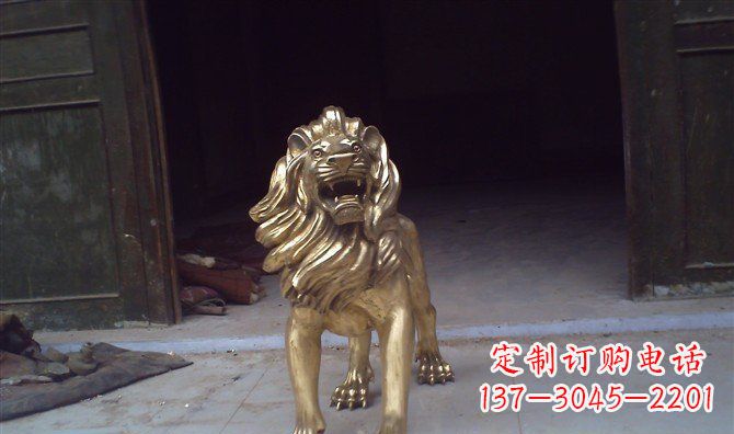 淄博铸铜狮子西洋狮子铜雕