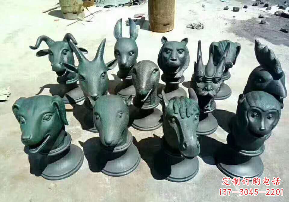 淄博铸铜十二生肖动物雕塑