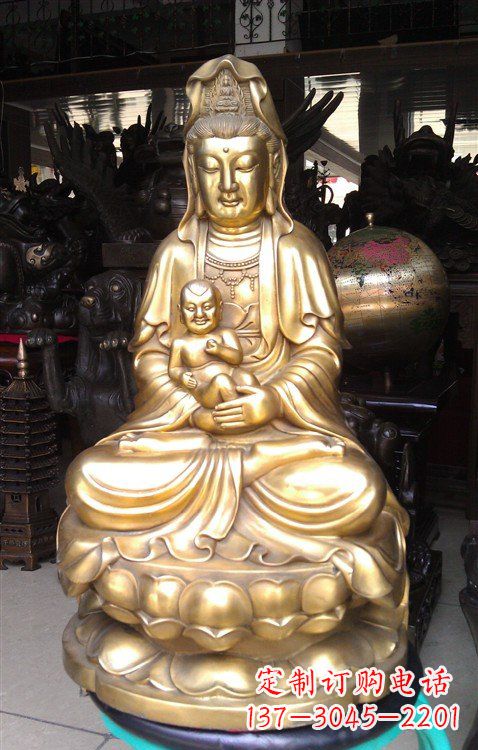 淄博铸铜送子观音雕塑