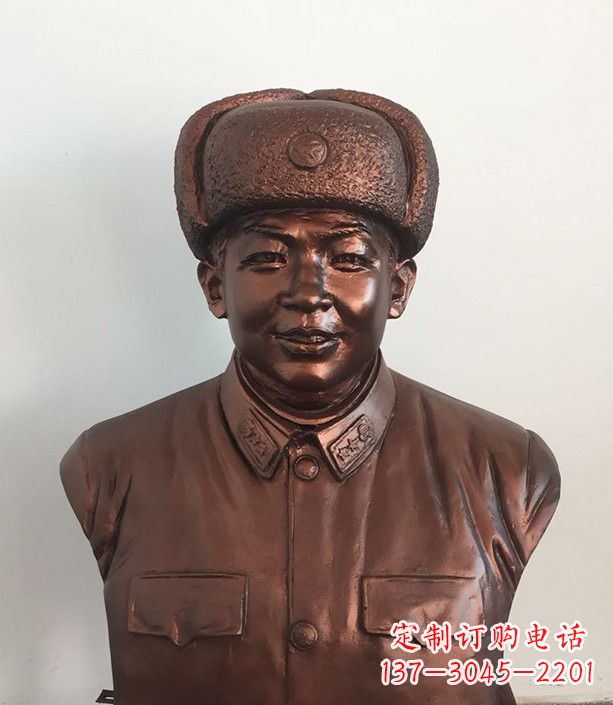 淄博紫铜雷锋半身像