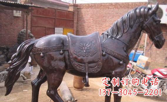 淄博紫铜马公园铜雕