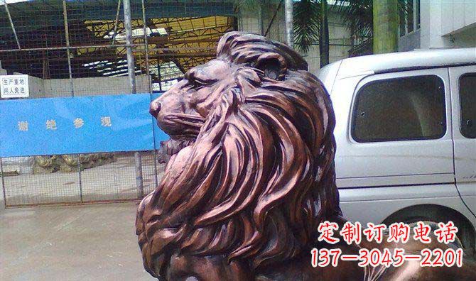 淄博紫铜西洋狮子铜雕 (2)
