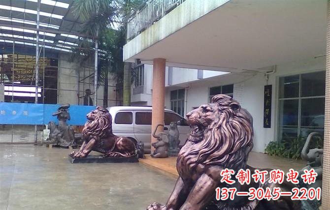 淄博紫铜西洋狮子铜雕