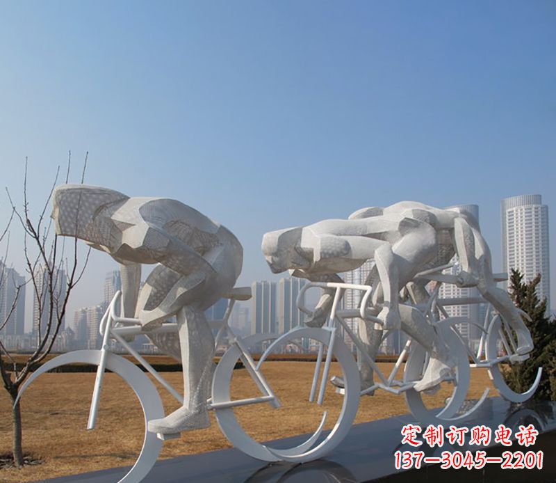 淄博自行车比赛不锈钢雕塑