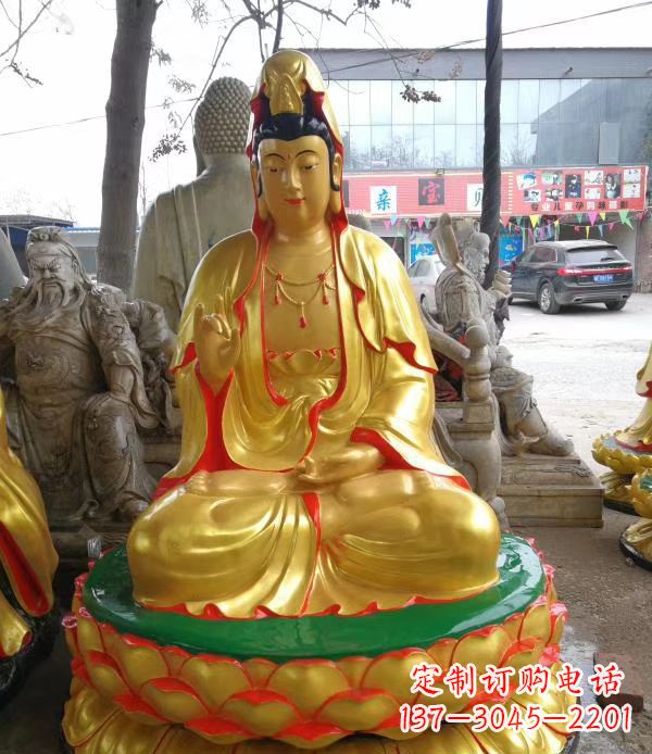 淄博宗教庙宇玻璃钢观音菩萨雕像