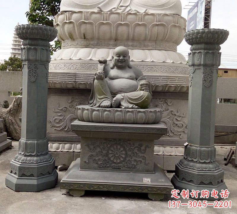淄博宗教庙宇如意弥勒佛石雕