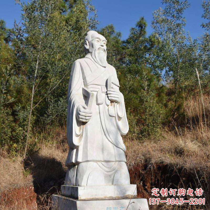 淄博祖冲之汉白玉石雕像-公园景区中国古代名人雕塑