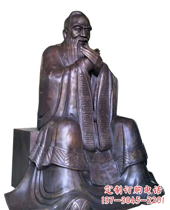 淄博作揖孔子青铜像