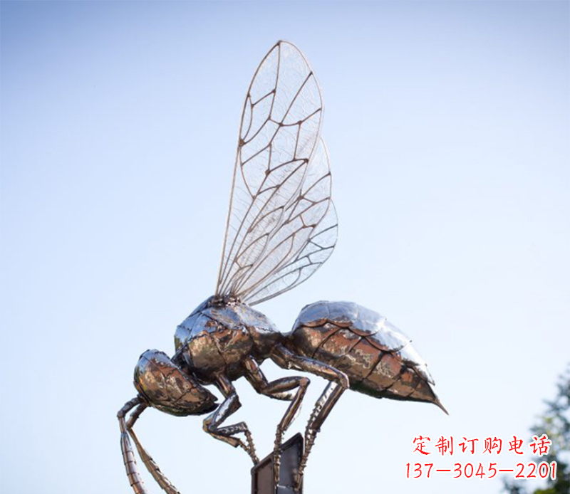 淄博蜜蜂雕塑不锈钢