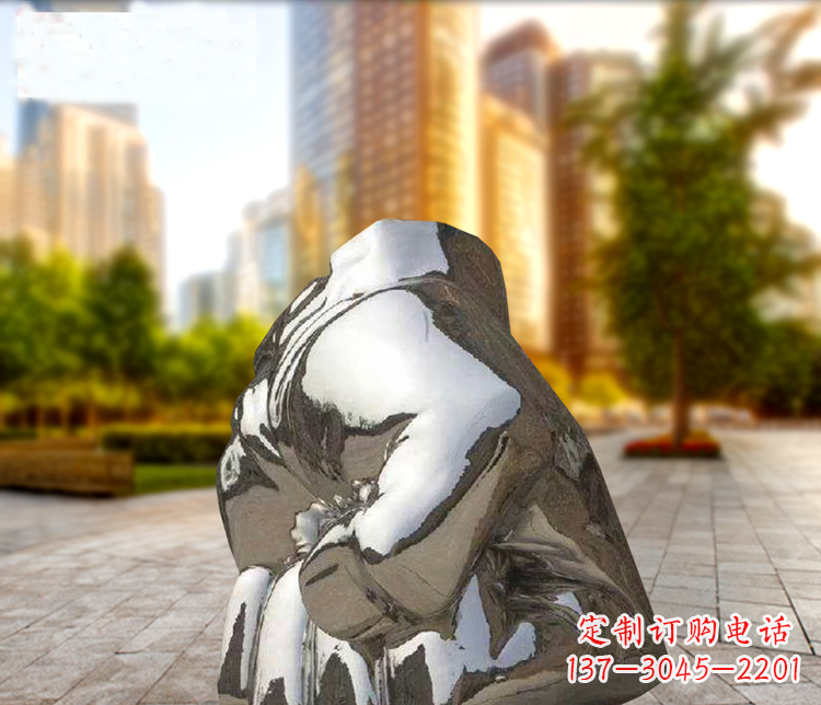 淄博小区不锈钢拳头景观雕塑